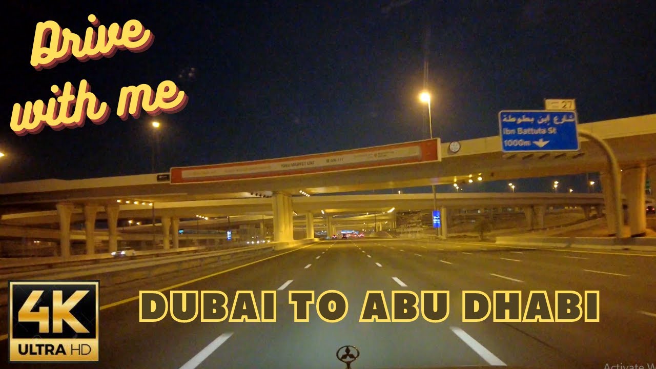 4K Night Drive from Dubai to Abu Dhabi, United Arab Emirates (UAE) 4K | Drive with me