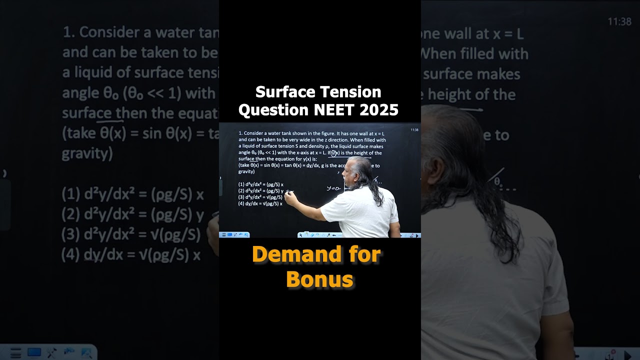 Surface Tension Question NEET -2025 | #neet #question #physics