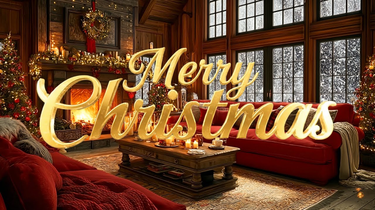 Peaceful Christmas Ambience 🎄 Cozy Jazz & Fireplace for Sleep, Study