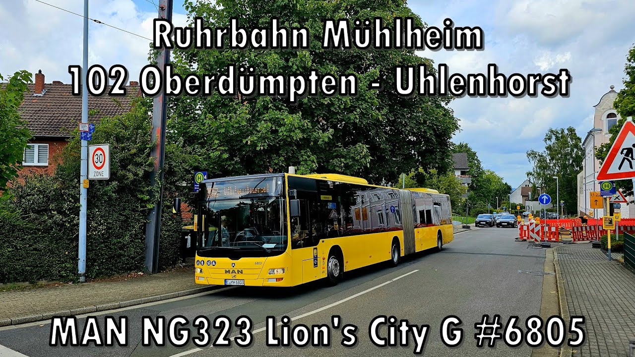 Ruhrbahn Mülheim - Linie SEV-102, MAN NG323 Lion's City G #6805