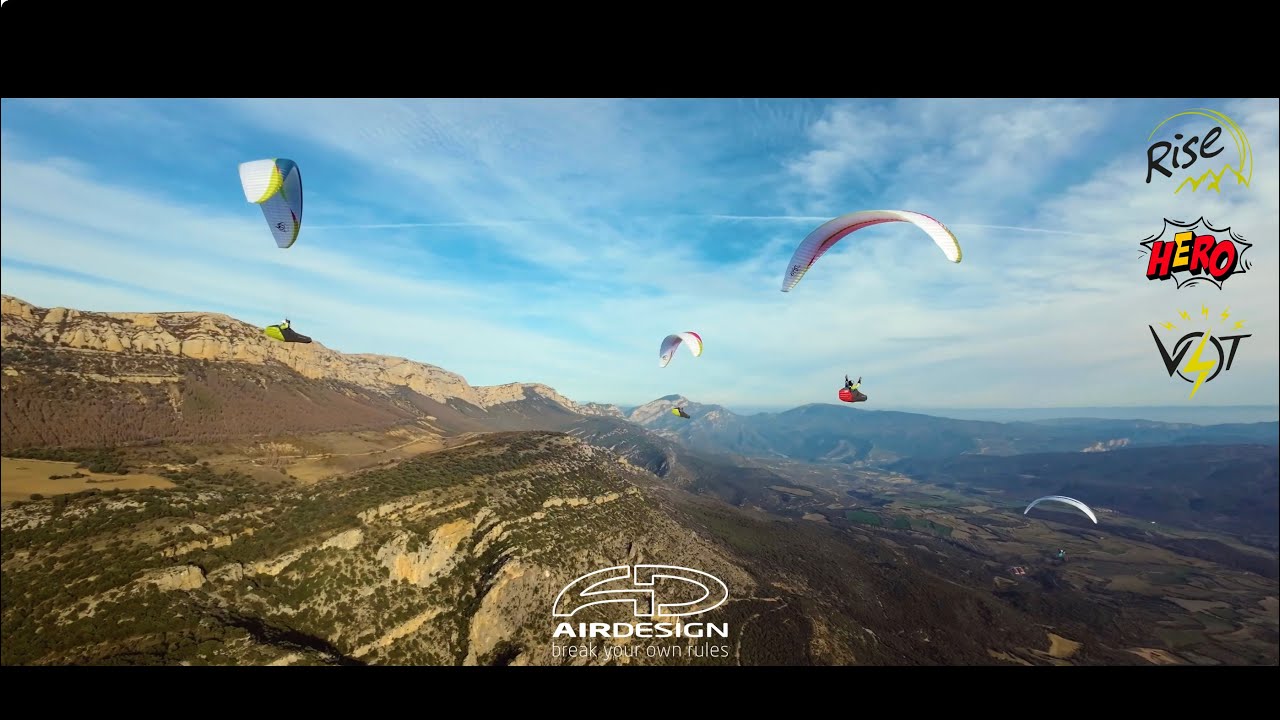 AirDesign paragliding trilogy: Rise 5, Volt 5 & Hero 2