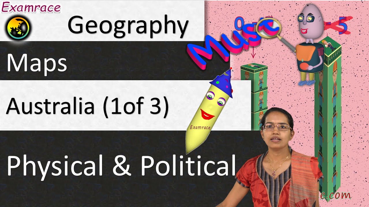 Australia (1 of 3) Physical and Political: World Geography Maps & Mnemonics: ICSE Geography Class 6
