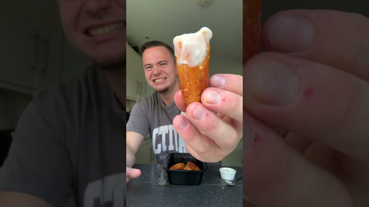 EATING A WHOLE BAG OF @IcelandFoods  SCARILY SPICY CHEESY SAUSAGES 🥵🌶️🌭🇯🇵