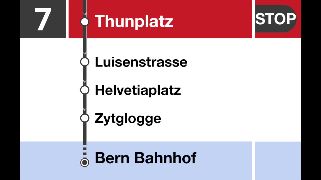 Bernmobil Ansagen - Tram 7 Tramersatz Ostring – Bern Bahnhof)