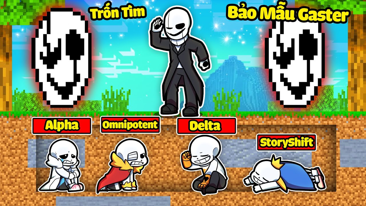 EM BÉ OMNIPOTENT SANS VÀ KING MULTIVERSE SANS TRỐN TÌM VỚI BẢO MẪU GASTER *MẪU GIÁO UNDERTALE 👾💀😎