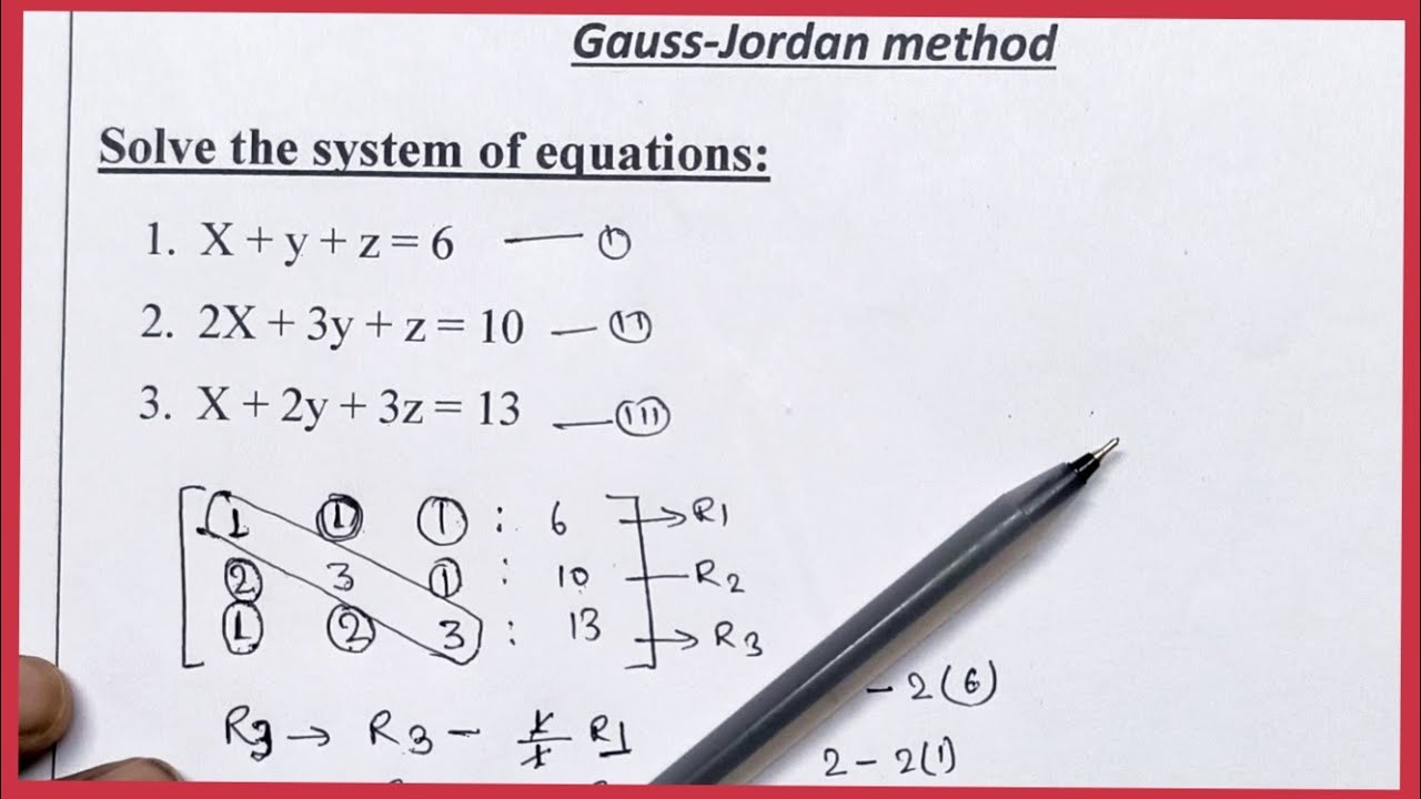 Gauss jordon method|| jordan elimination method #statics #bsc #engineering 
