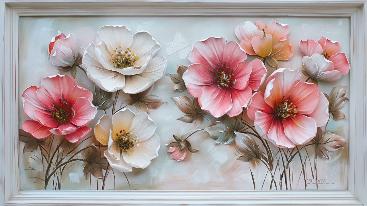 oil painting with white frame | for background ambient