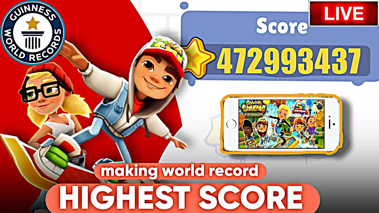 🔴 LIVE- MAKING WORLD RECORD | Highest Score In Subway Surfer 😍💯