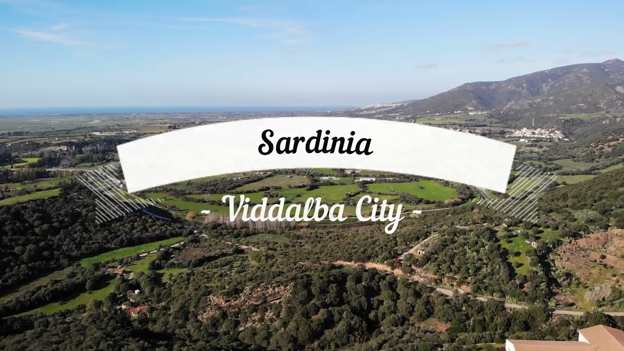 Viddalba city and Terme di Casteldoria by drone. Sardinia, Italy