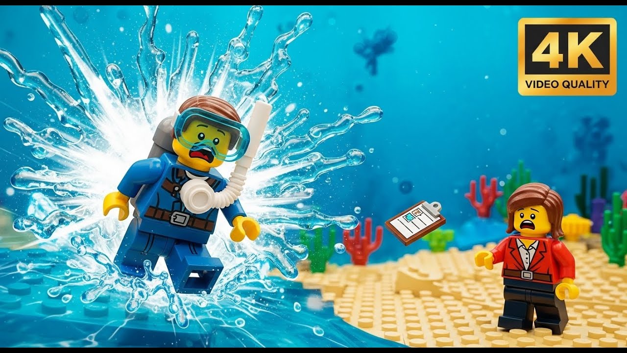 LEGO City Scuba Gear Malfunction: Floating to the Surface! 🎈🆙😵