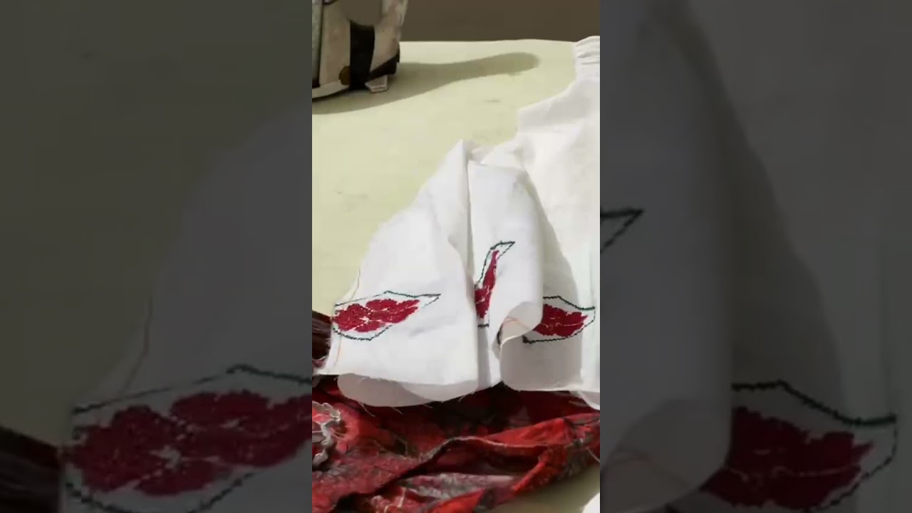 designer💫#sewingBabi frock with  embroidery 🪡 beautiful ❤️#Miss sparrow 🕊️