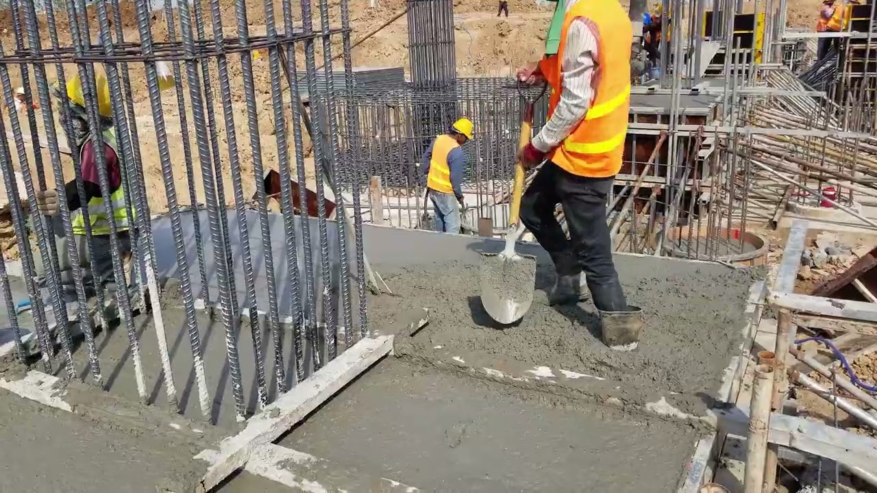 39- pile cap casting concrete work in construction