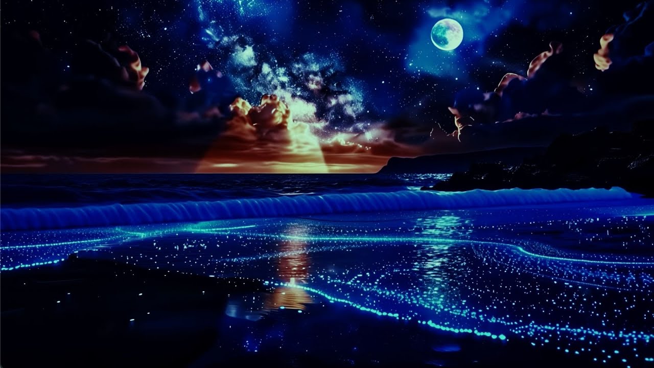 Quiet Moon Ocean | Dark Night Ambience