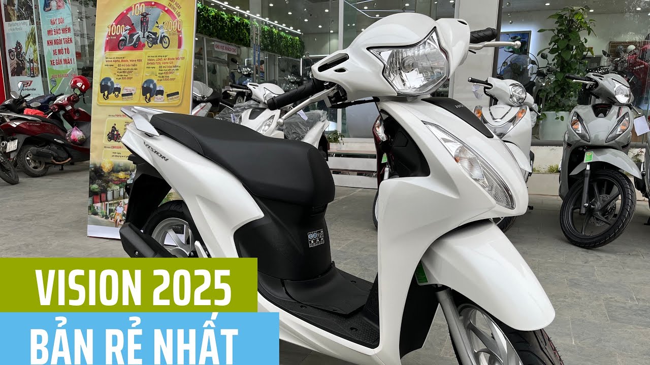 Vision 2025 bản giá thấp nhất. Review Vision 2025 bản tiêu chuẩn màu trắng- bản khoá thường #vision