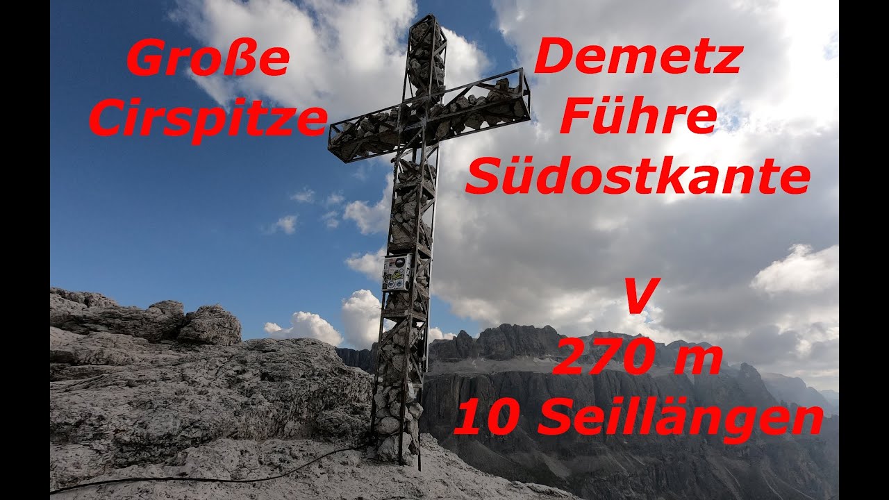 Große Cirspitze, Südostkante,  Borde sud-est, Demetz Führe, via demetz