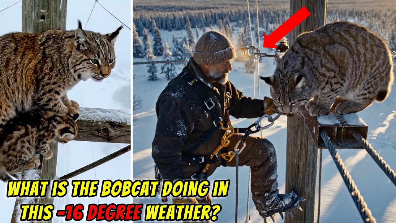 Two Icy Bobcats Were Trapped on a Power Pole at -16°F—See Who Risked Everything to Save Them!!