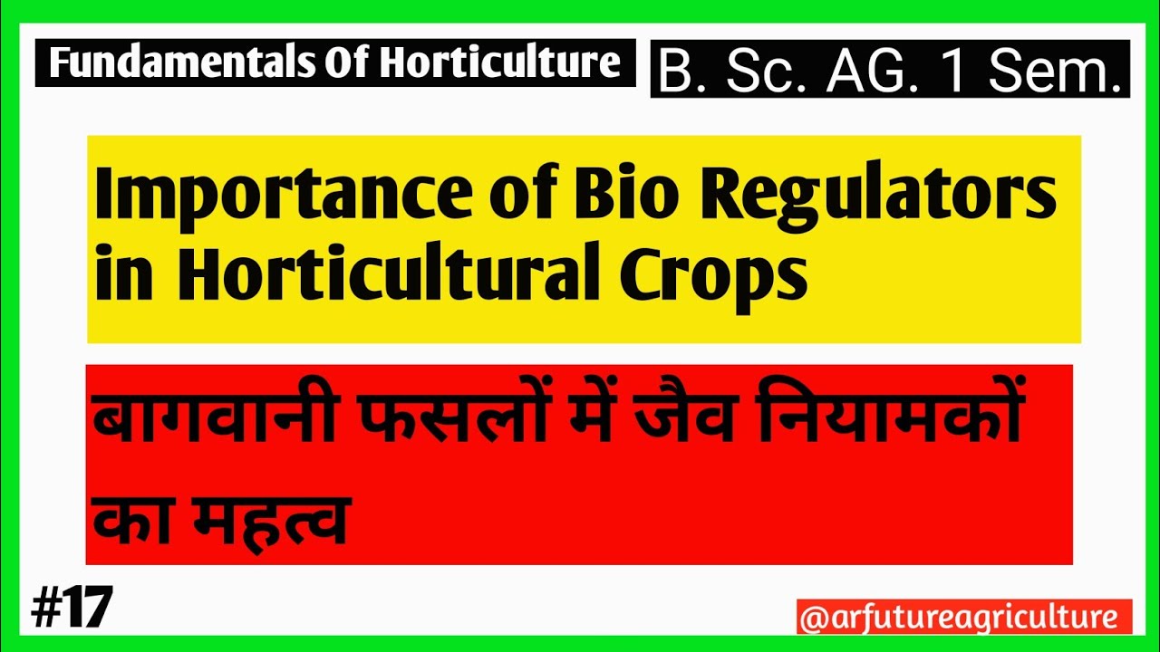 Importance of Bio Regulators in Horticultural Crops || Plant Growth Regulators -PGRs || B.Sc Ag.