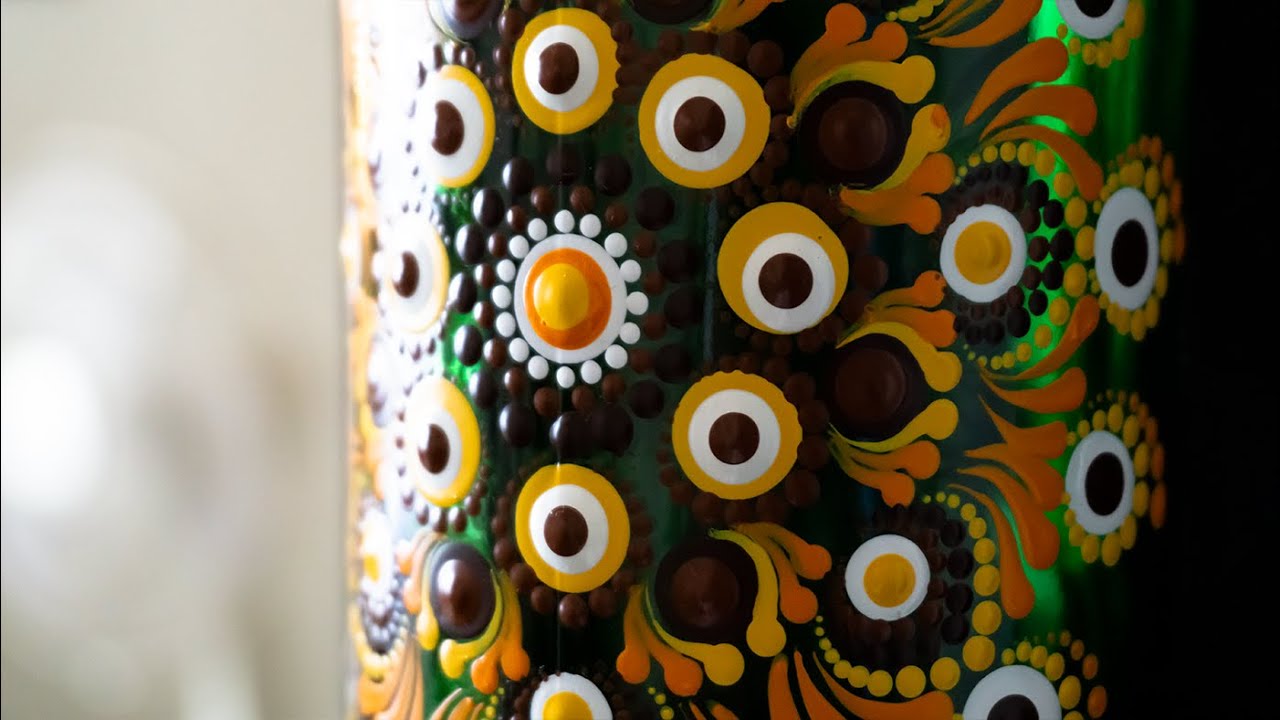 Bottle Art #9 - Dot Mandala Art #38  #needlesandcolours #mandala #bottleart #dotart