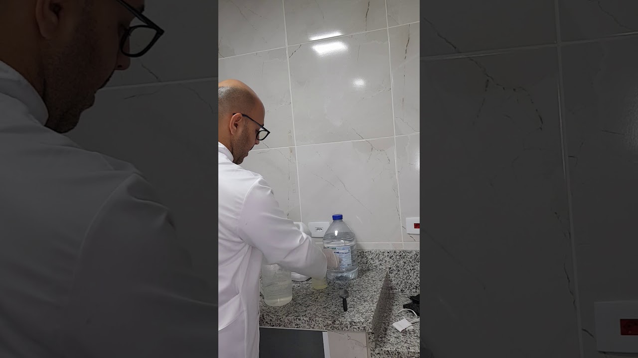 Preparo de solução para desinfecção de paredes e pisos, hipoclorito de sódio a 0,1% e 1%