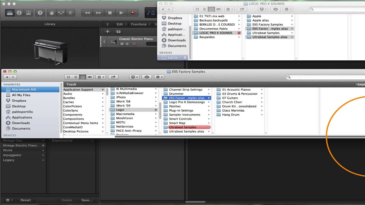 Cómo Mover la Librería de Logic Pro X a un Disco Externo