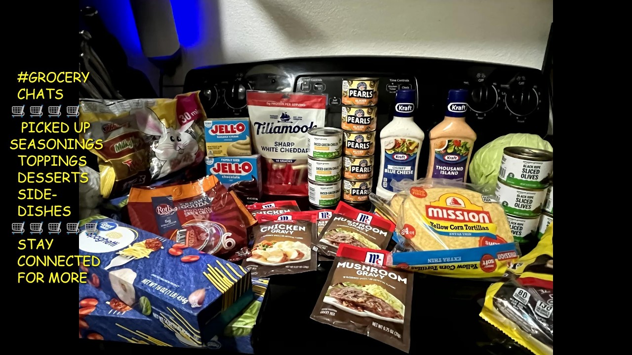 #GROCERYCHATS  PICKED UP SEASONINGS TOPPINGS  DESSERTS AND SIDE DISHES  STAY CONNECTED