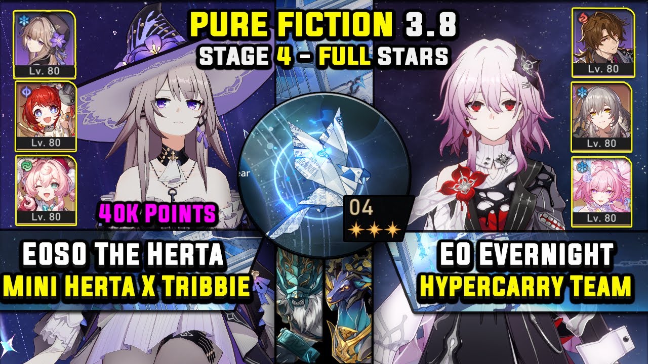 E0 The Herta Carry & E0 Evernight Carry W/ RMC (3 Stars) Pure Fiction 4 Honkai Star Rail 3.8