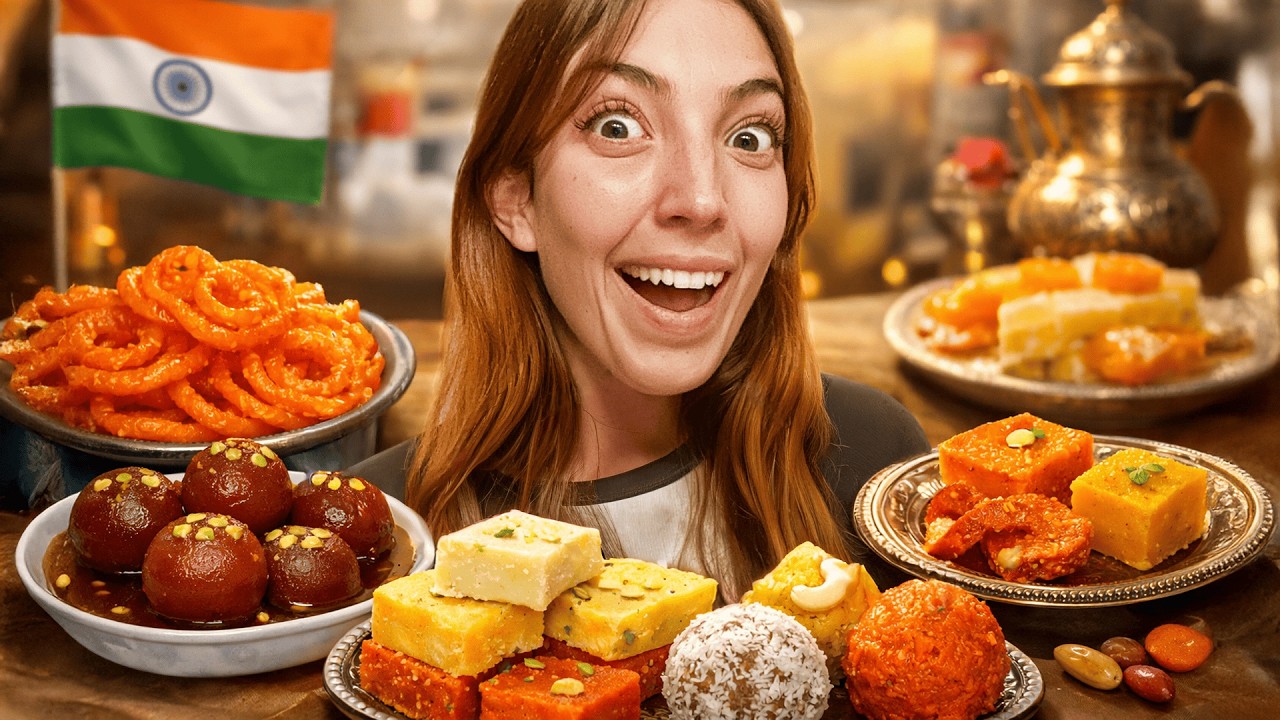 Italian Girl Tries Indian Sweets for the First Time 🇮🇳