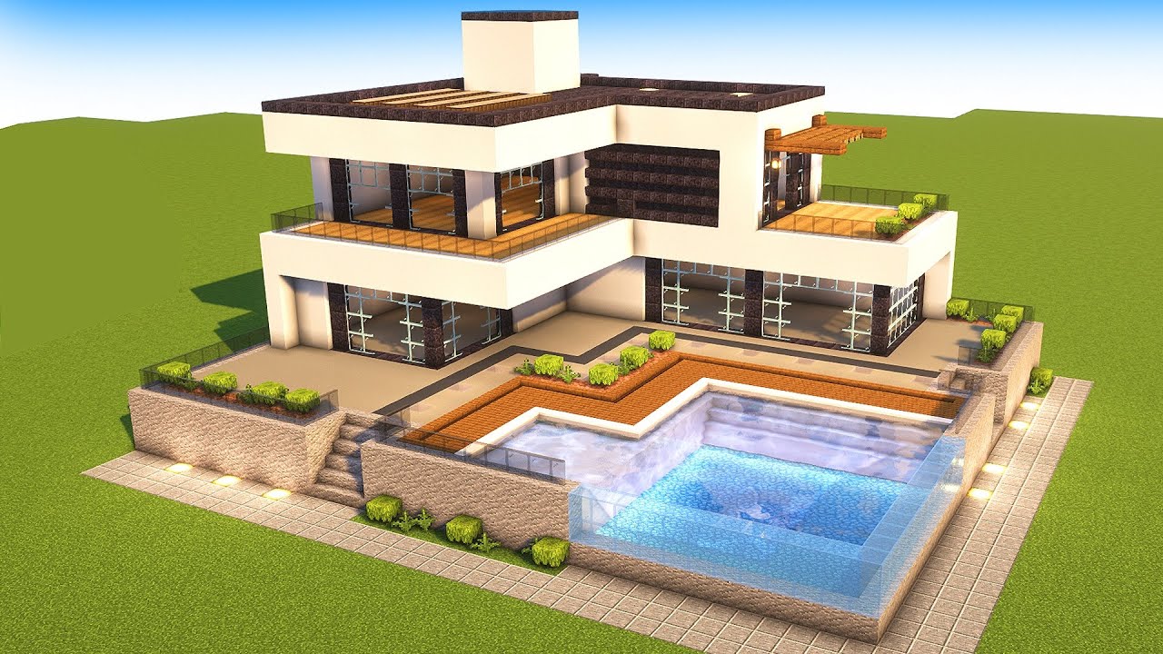 Minecraft - Como construir uma Mans&atilde;o Moderna - MANYACRAFT