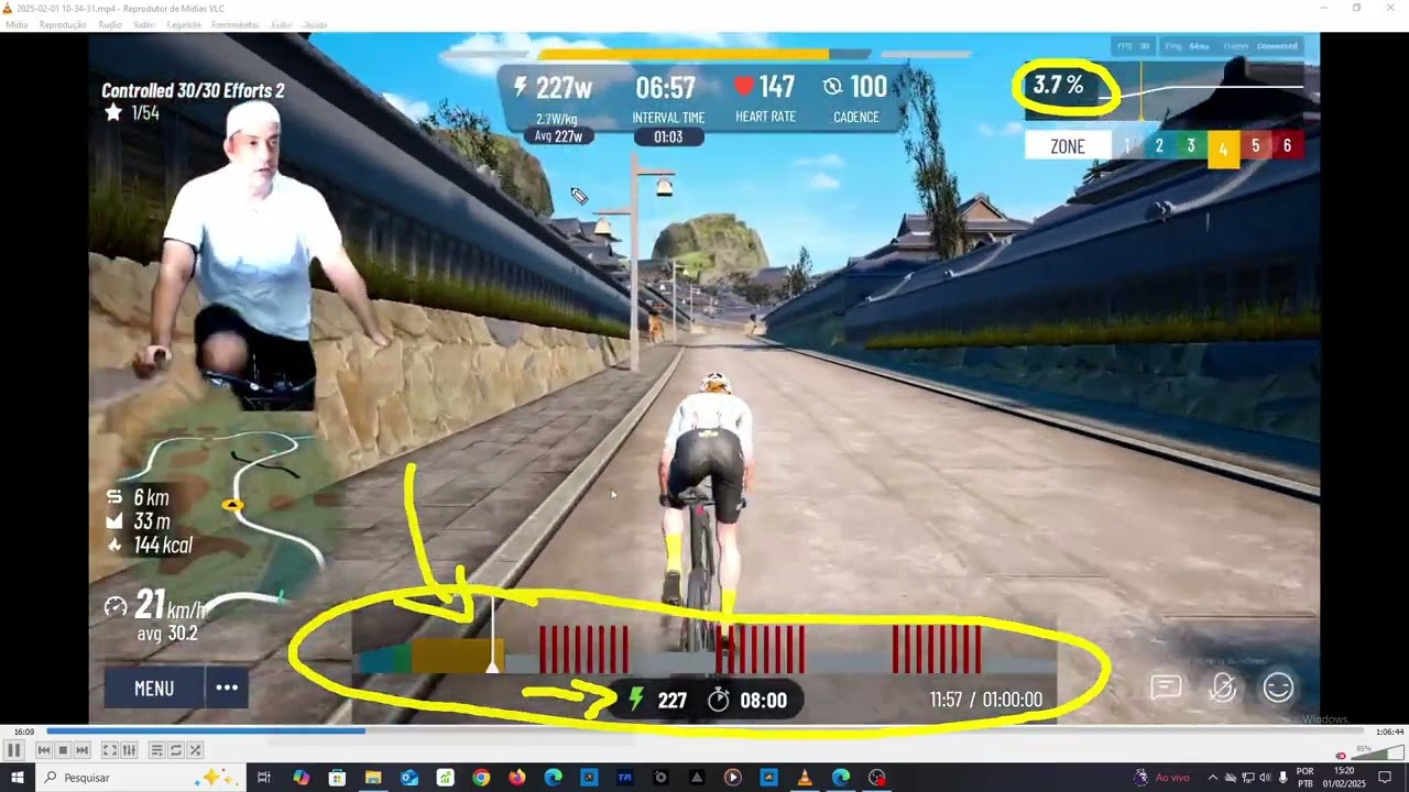 Explicando a tela de um exercício no Mywhoosh