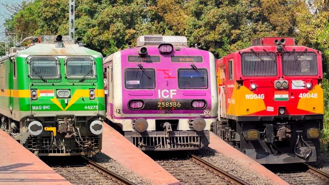 🔥Crazy Unique model EMU + Express and diesel trains in action | Eastern Railway
