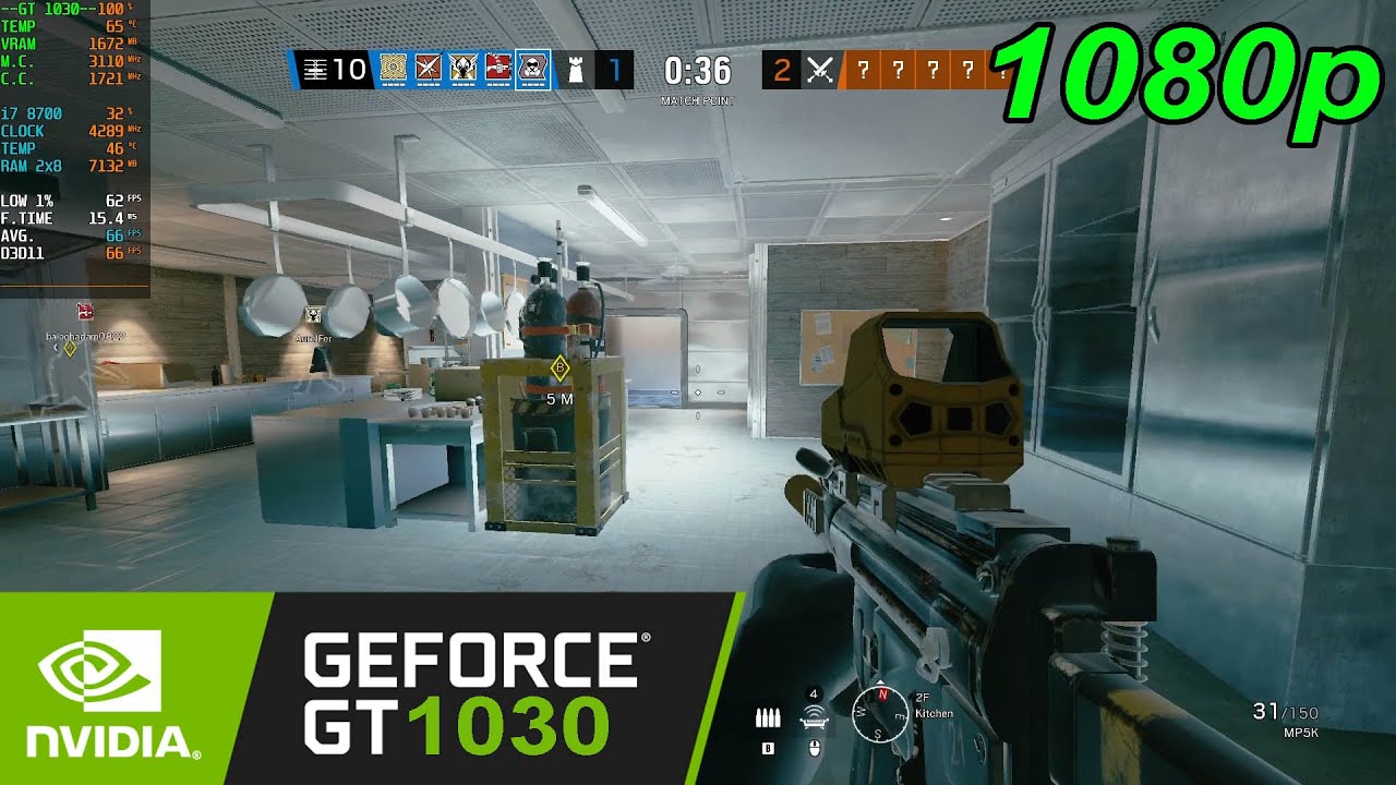 GT 1030 | Tom Clancy's Rainbow Six Siege - 1080p