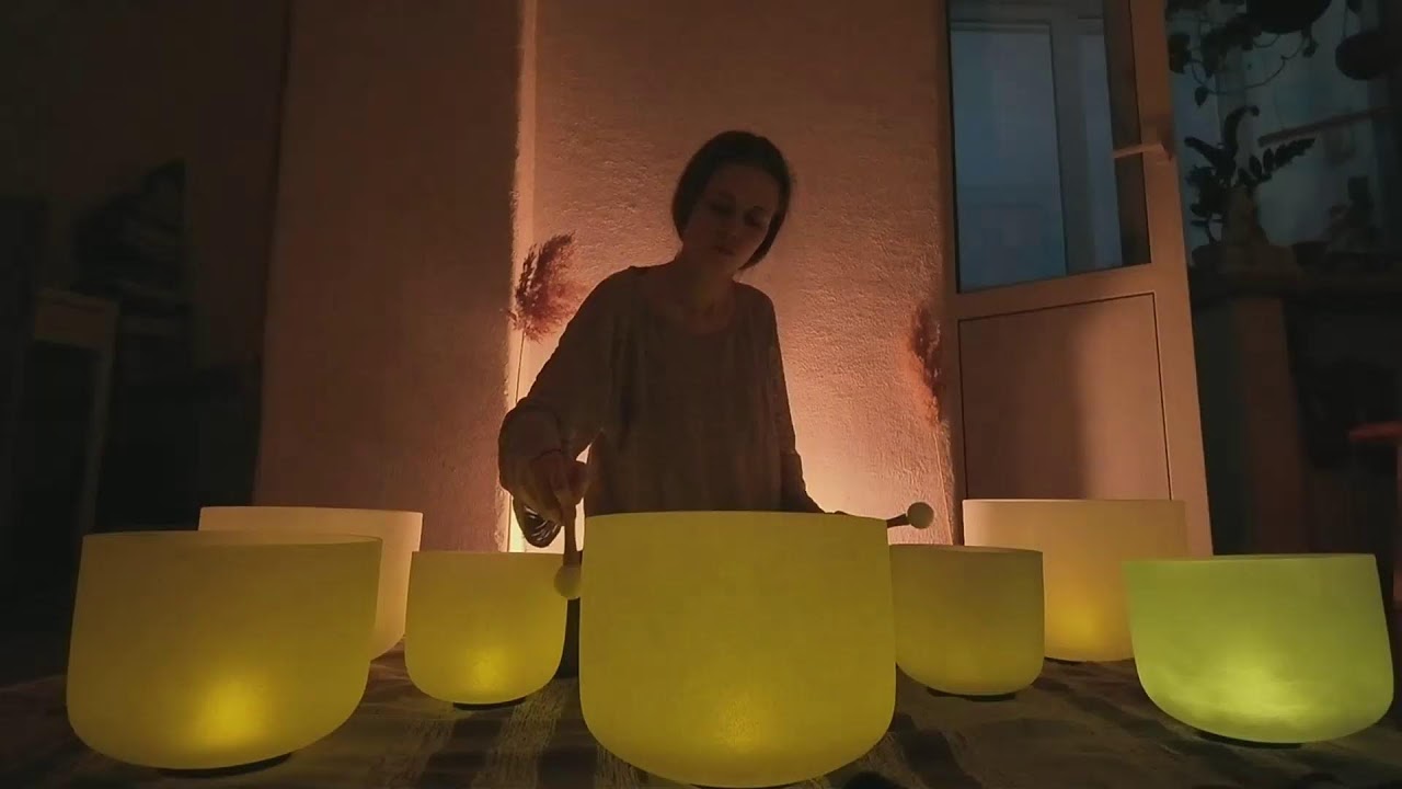 Хрустальные чаши, Медитация высоких частот sound healung crystal singing bowls