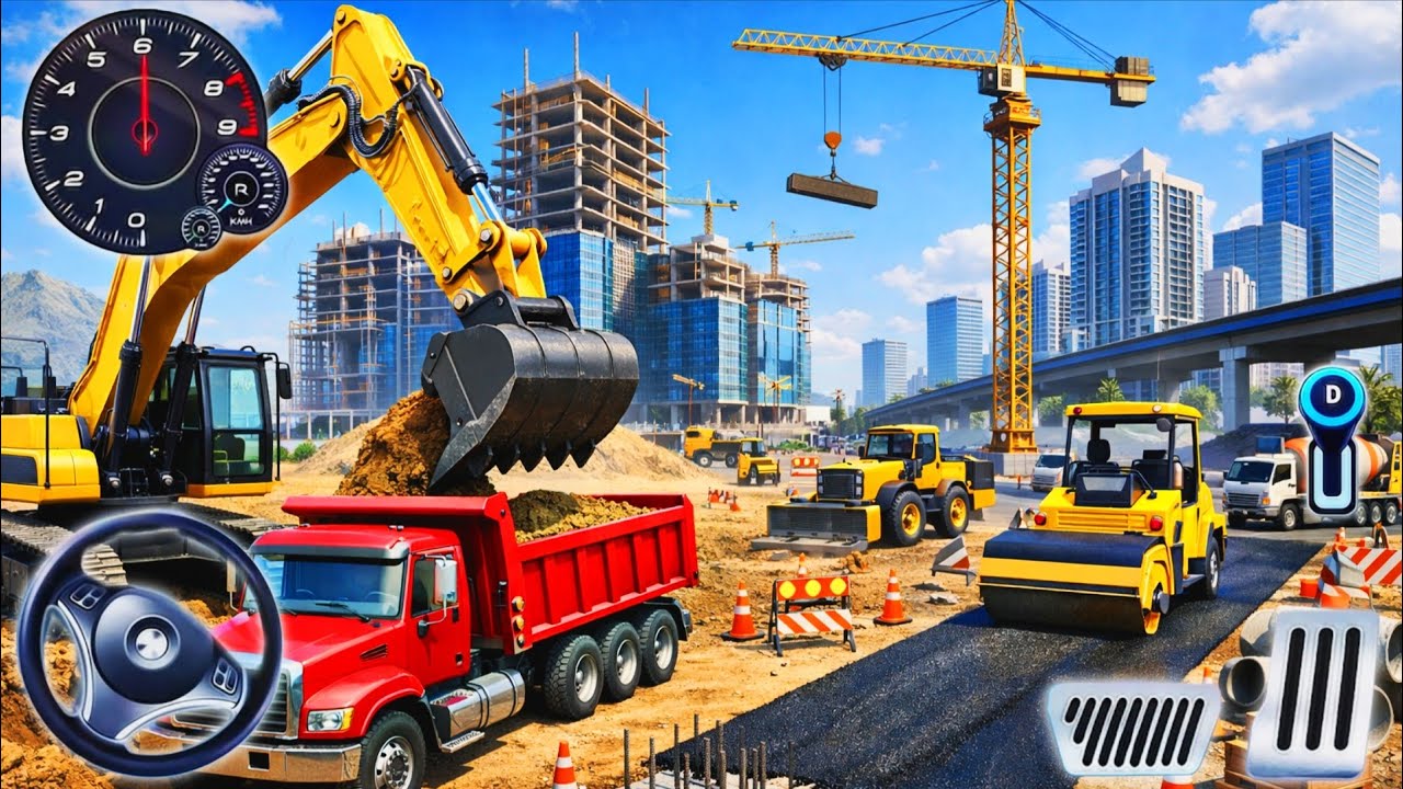 New City Construction Simulator 3D - City Road Builder Excavator Trucks - Android Gameplay 2026