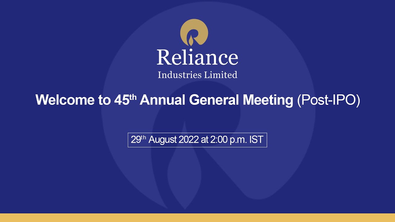 Добро пожаловать на 45-е ежегодное общее собрание акционеров Reliance Industries Limited. #RILAGM...