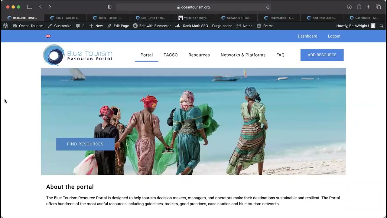 How to Use the Blue Tourism Resource Portal
