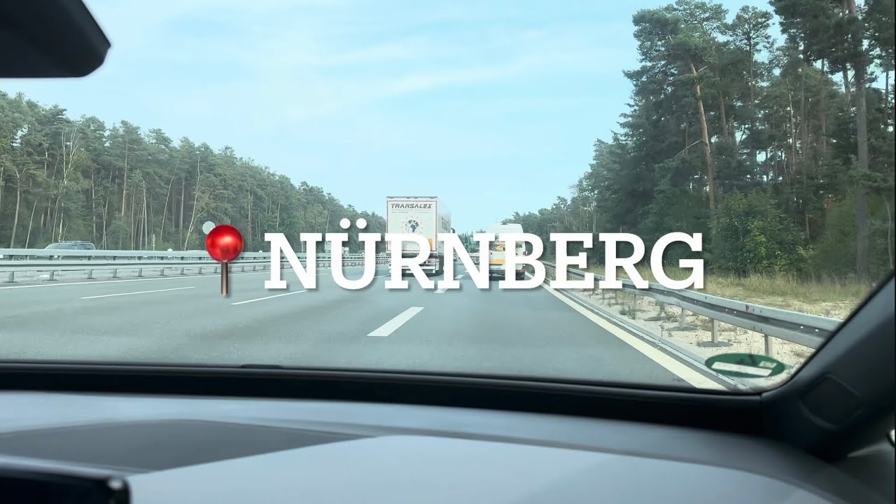 4K | Nuremberg (Nürnberg), Germany (driving on the German Autobahn)