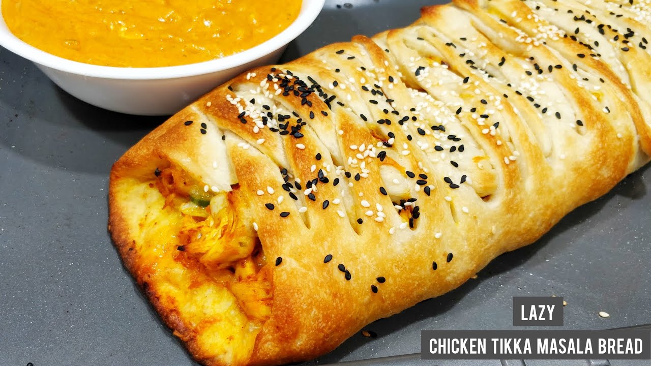 Chicken Tikka Masala Stuffed Bread | Easy Braided Bread Recipe