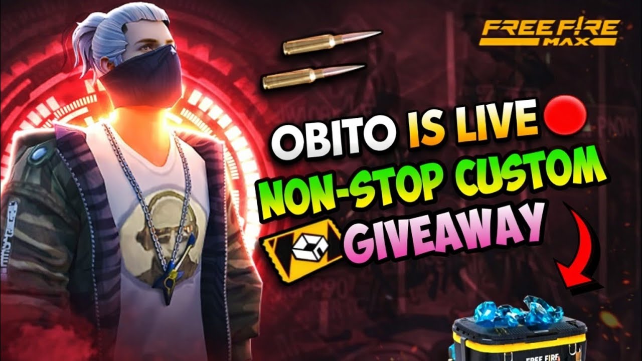 Obito  live 🔴  non stop custom giveaway 😱 ll free fire live stream video