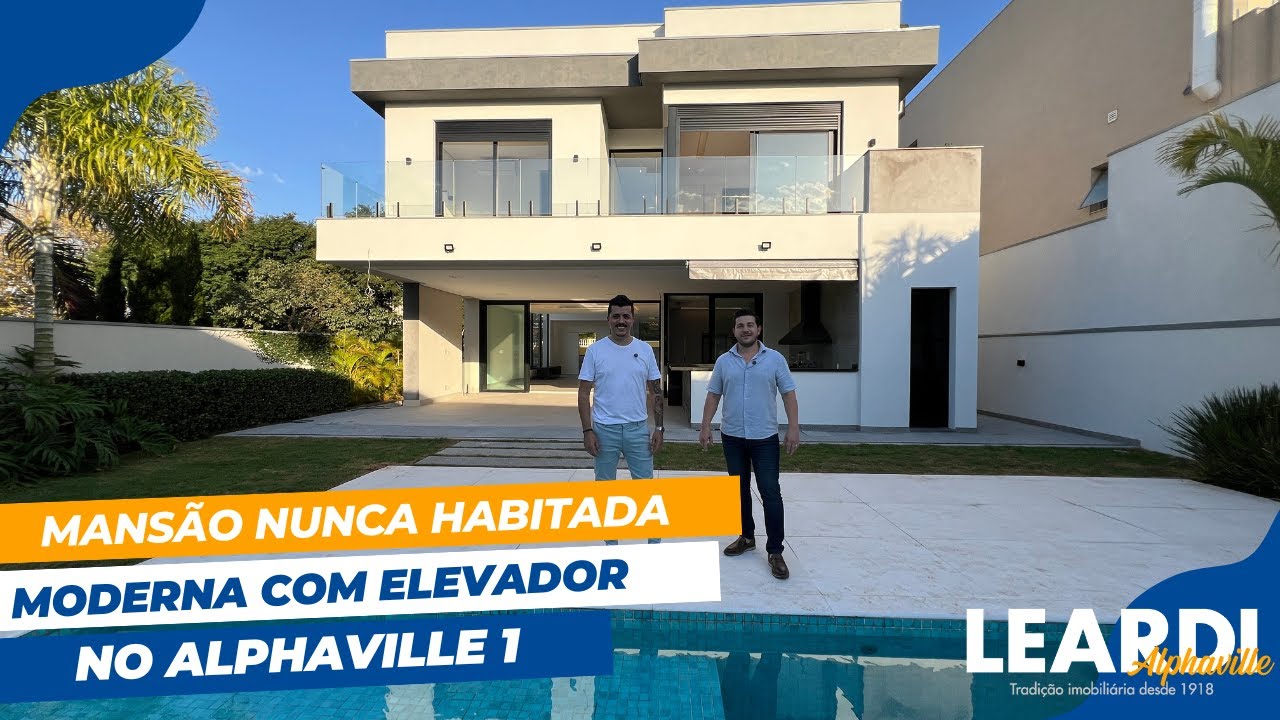 MANSÃO NUNCA HABITADA, MODERNA COM ELEVADOR NO ALPHAVILLE 1