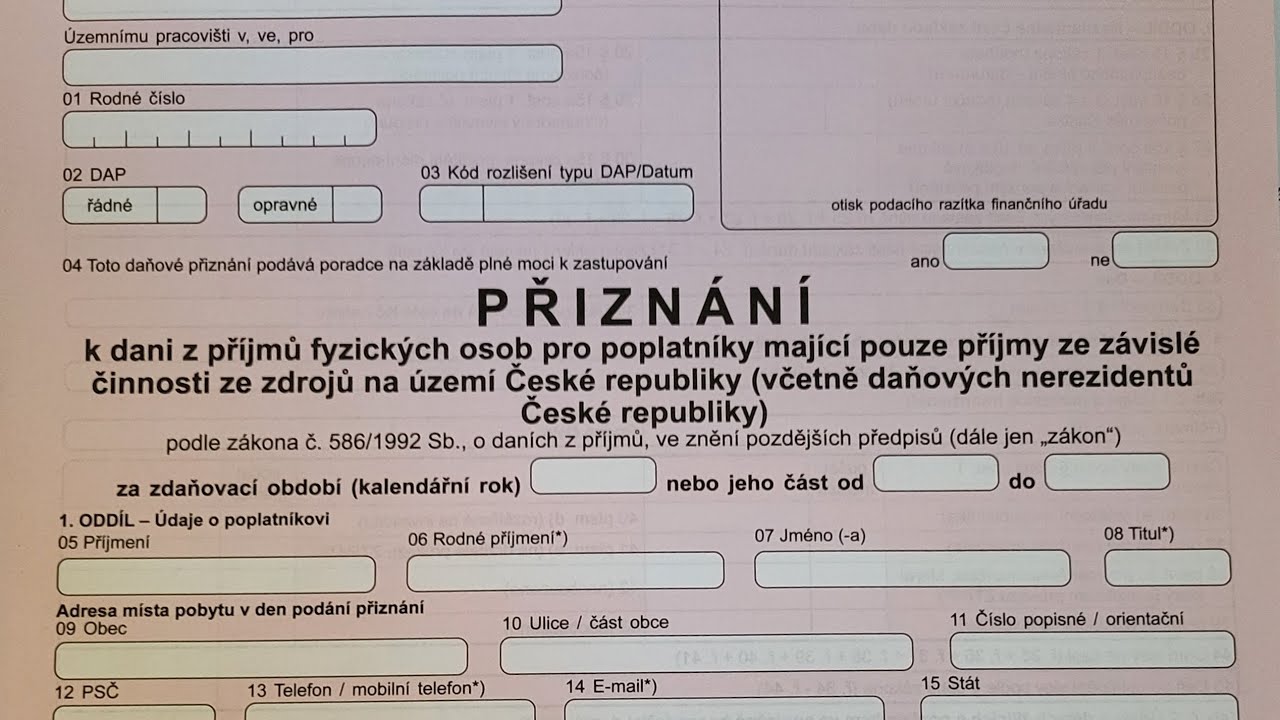 Частина 2 Повернення налогів в Чехії / PŘIZNÁNÍ k dani z příjmů / Daňové přiznání