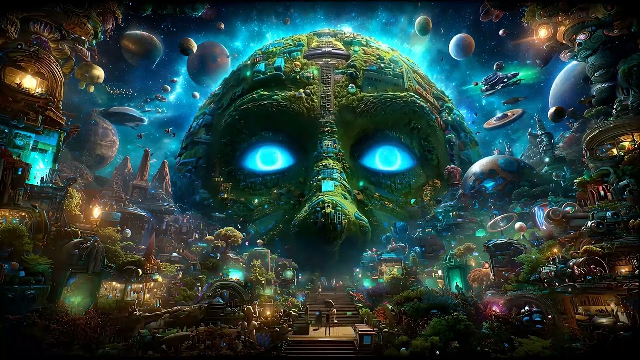 🌠 Goa Acid Trance with Spiritual Energy and Hypnotic Drive – Cosmic Giant Face Acid Trance Soul
