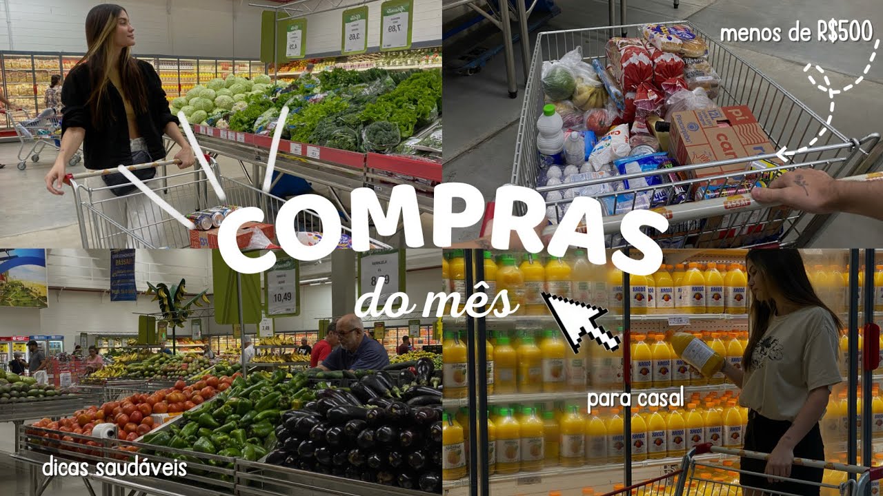 Compras do mês para Casal + Dieta com apenas 500$? 🛒🥑