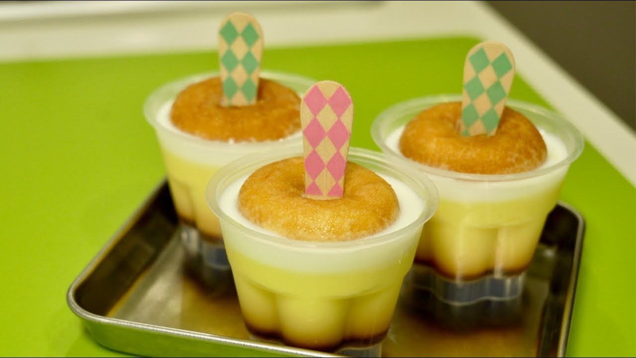 グリコ プッチンプリン アイスキャンディー アレンジレシピ プッチンアイスキャンディー ドーナツミルク Glico Pucchin Pudding Popsicle Easy Recipe