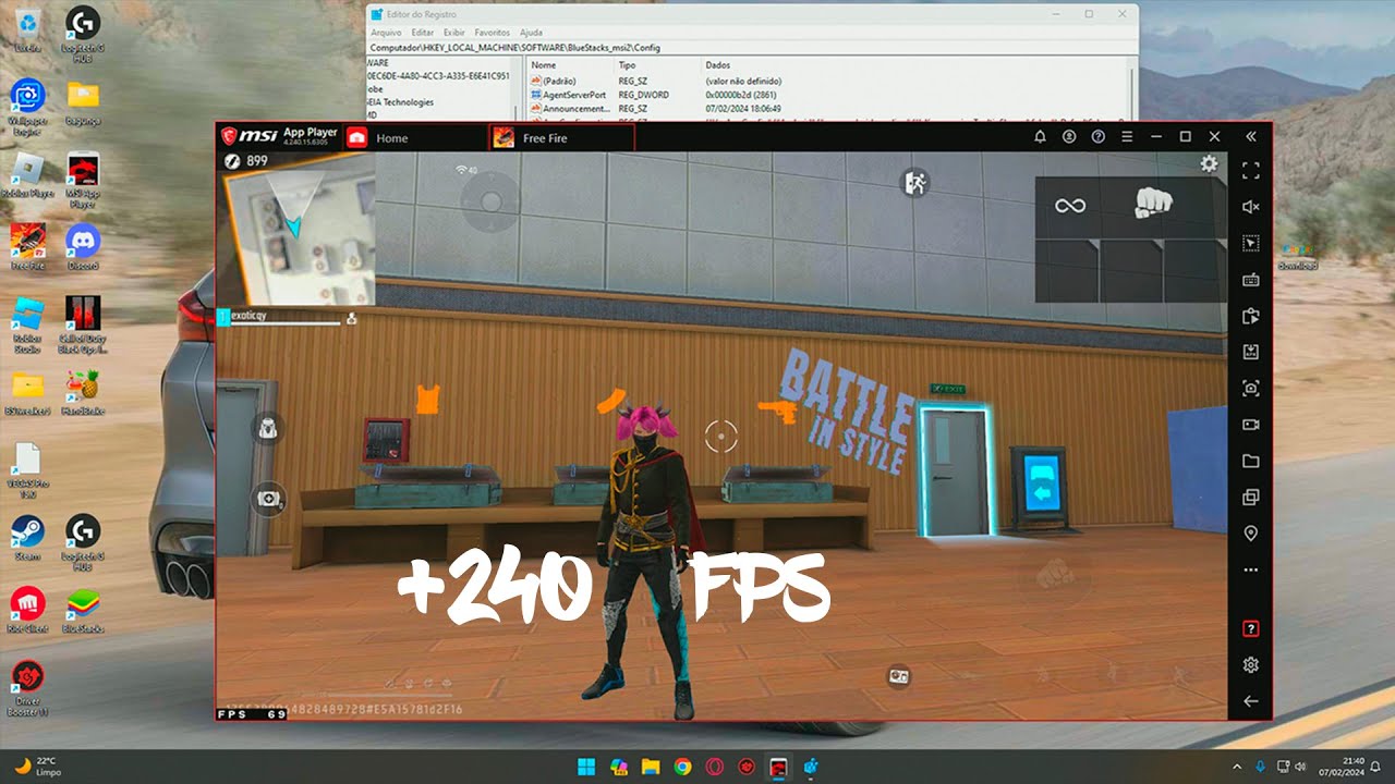 ✅COMO BUGAR 240 FPS 2024, COMO RESOLVER RAPIDO FREE FIRE CRASHANDO E DANDO 0 FPS ✅