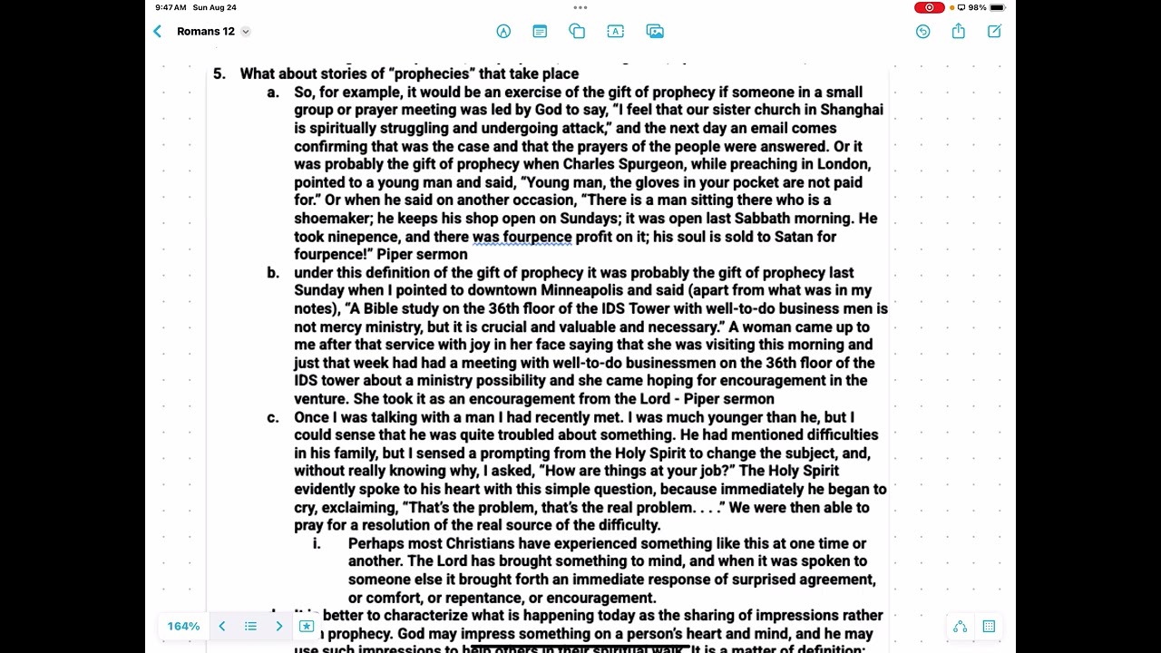 Romans 12:6 pt 3 The Gift of Prophecy: Cessationist vs. Continuationist Views