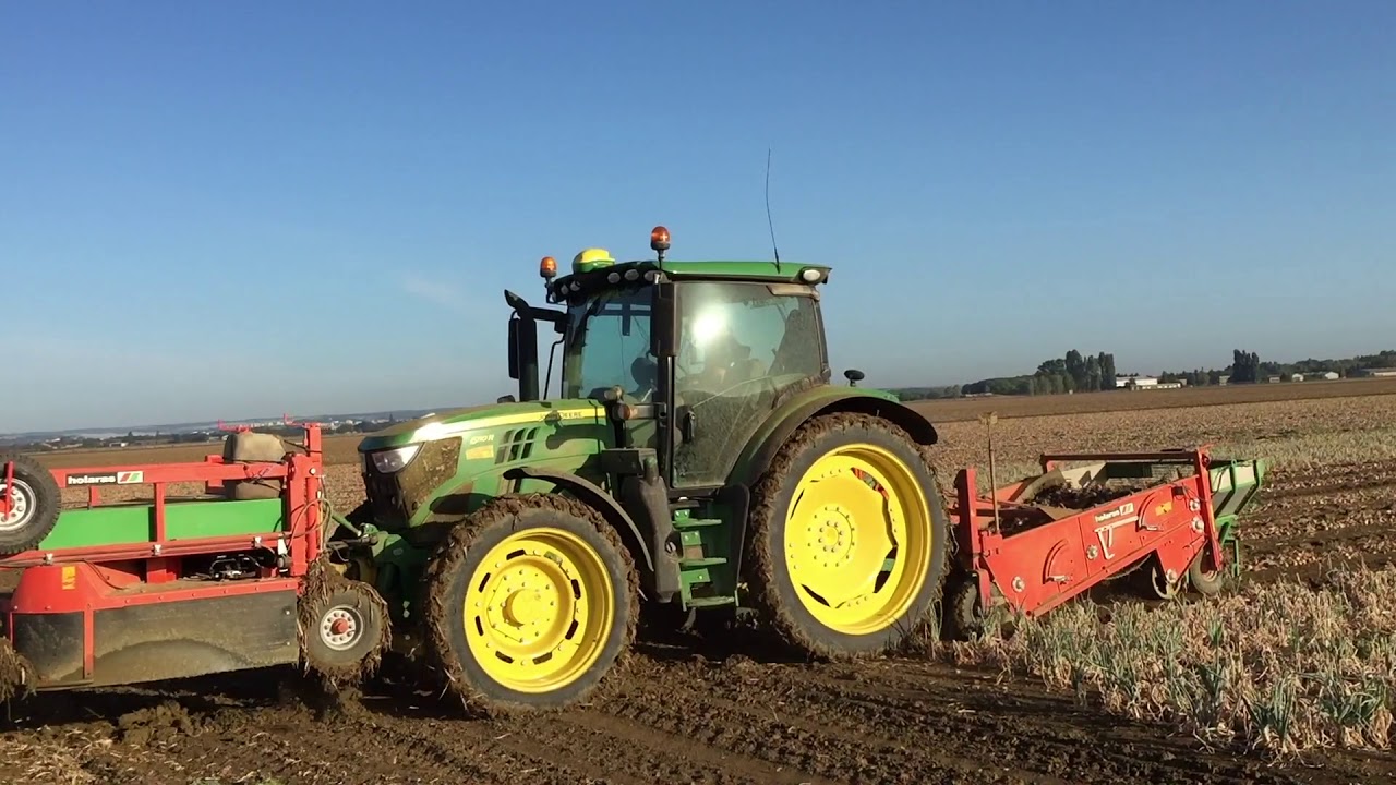 Les pros des oignons en action / arracheuse Holaras / GRIMME DL1700 / John Deere / Fendt