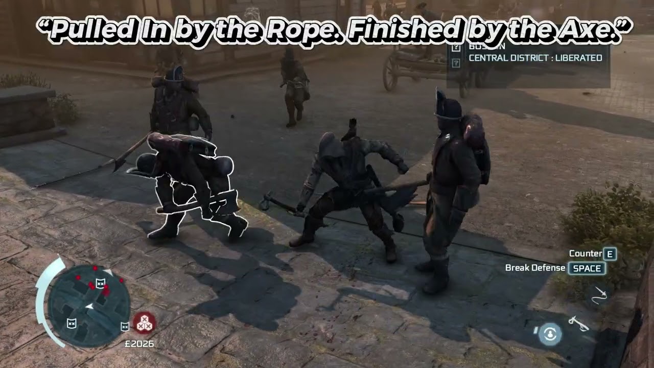 No Guns. No Mercy. Rope Dart & Axe Domination 😳🔥#Assasinscreed 3 game play