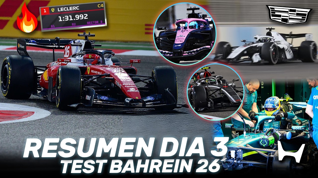 ¡¡FERRARI ROMPE el CRONO!! ASTON MARTIN TOCA FONDO... - RESUMEN DIA 3 TEST de BAHREIN F1 2026