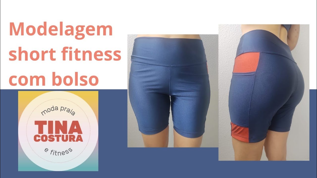 como fazer Modelagem short fitness com bolso