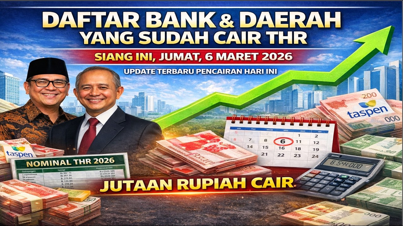 SIANG INI, DAFTAR BANK DAN DAERAH YANG SUDAH CAIR THR PENSIUN 2026 6 MARET 2026